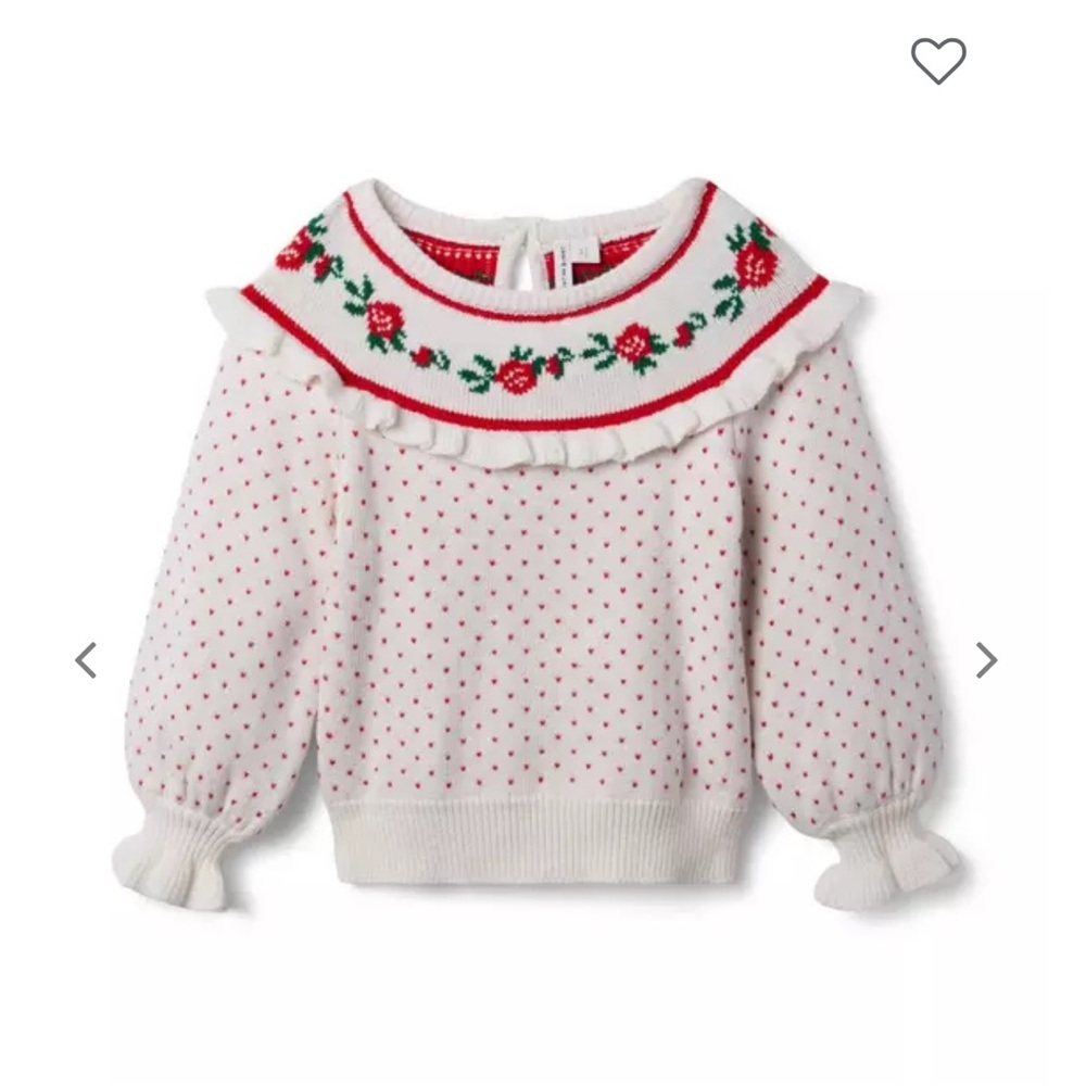 Rose Intarsia Sweater Janie and Jack Size 7